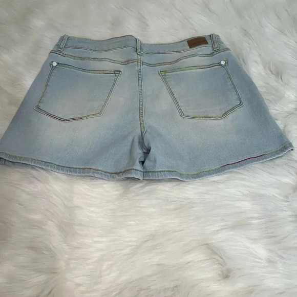 Judy Blue Mid-Rise Rainbow Thread Women's Shorts Size Large Summer Trendy - Picture 11 of 14